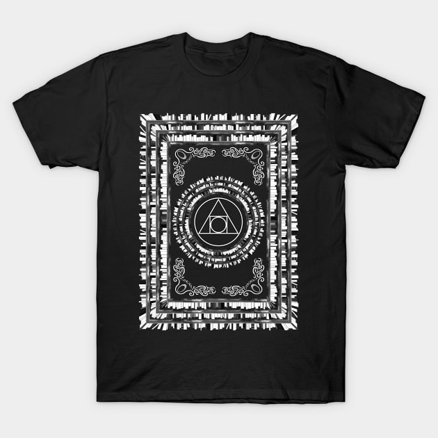 The Philosopher's Stone - Symbol of Alchemy (Bookcase Design) T-Shirt by Occult Designs